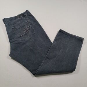 Y2k Enyce Men Jeans 48x34 Gray Straight Leg Denim Hip Hop Streetwear